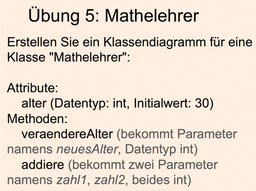 Hier, Kinder! Ihr dürft jetzt über Euren Lehrer nachdenken, witzig, oder?